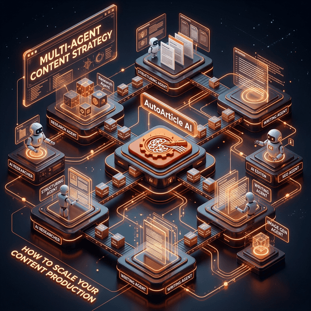 Hive ecosystem of many specialized WordPress AI agents generating diverse niche content at scale