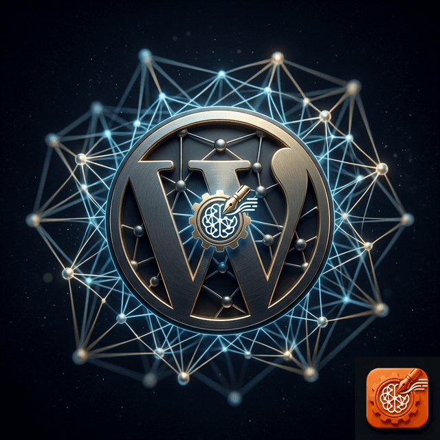 Futuristic digital dashboard representing automated WordPress publishing in 2026