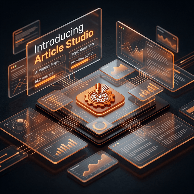 Article Studio Pro features showcase with AI tools